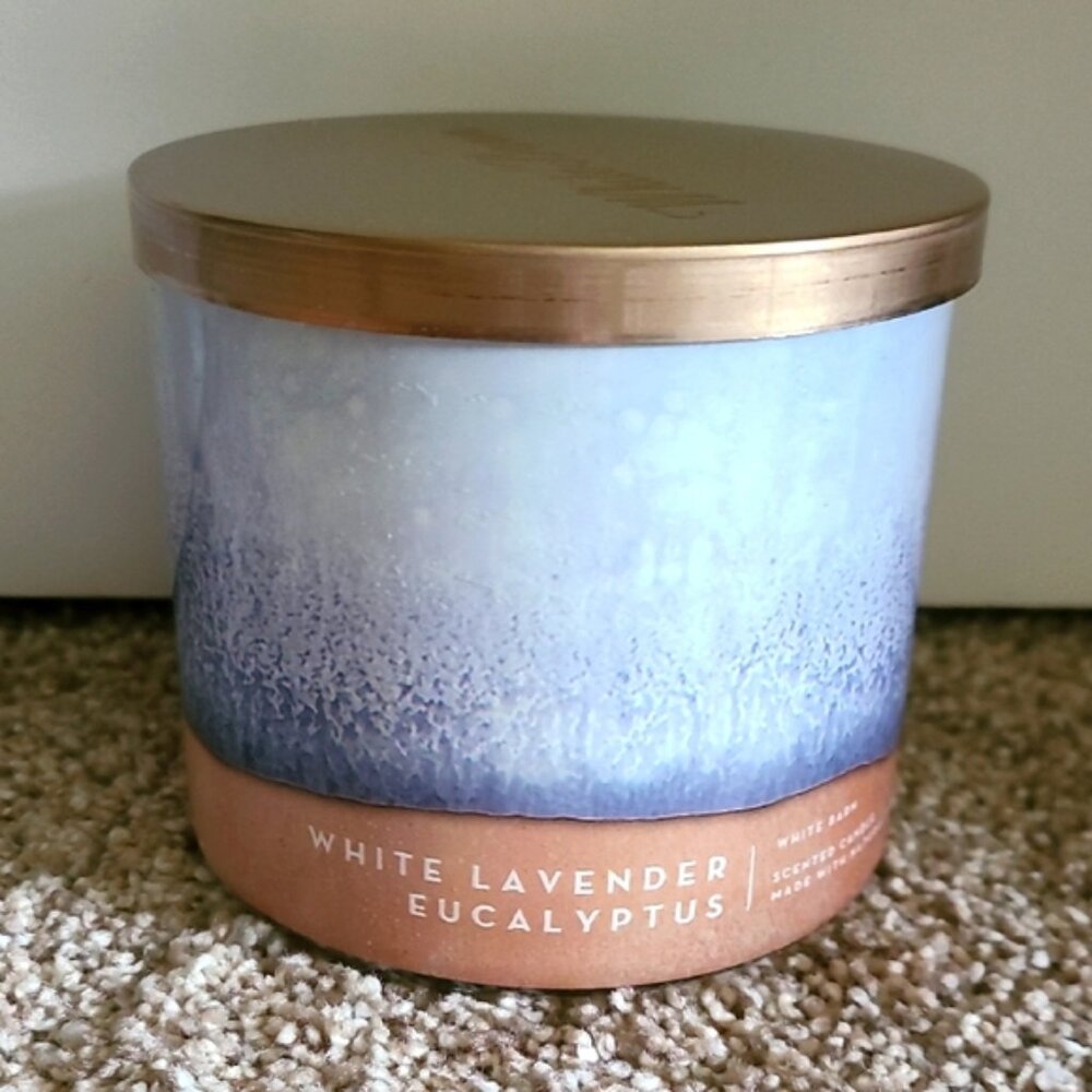 WHITE LAVENDER EUCALYPTUS 3 Wick Candle Bath And Body Works